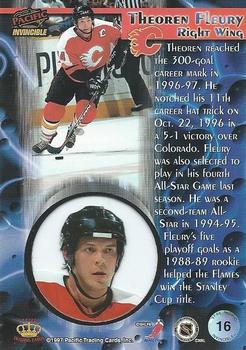 1997-98 Pacific Invincible - Ice Blue #16 Theoren Fleury Back