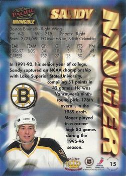 1997-98 Pacific Invincible - NHL Regime #15 Sandy Moger Back