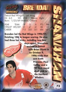 1997-98 Pacific Invincible - NHL Regime #73 Brendan Shanahan Back