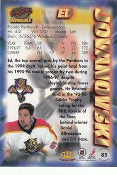 1997-98 Pacific Invincible - NHL Regime #85 Ed Jovanovski Back