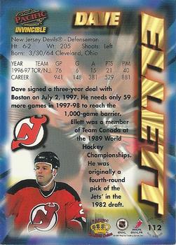 1997-98 Pacific Invincible - NHL Regime #112 Dave Ellett Back