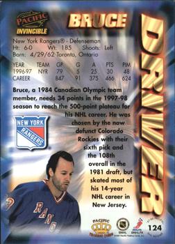 1997-98 Pacific Invincible - NHL Regime #124 Bruce Driver Back