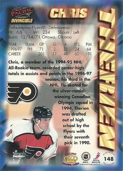 1997-98 Pacific Invincible - NHL Regime #148 Chris Therien Back