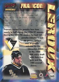 1997-98 Pacific Invincible - NHL Regime #162 Francois Leroux Back