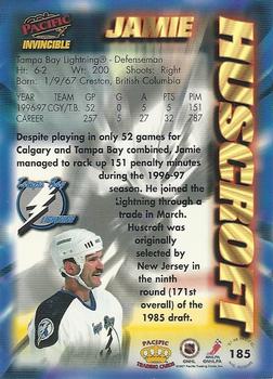 1997-98 Pacific Invincible - NHL Regime #185 Jamie Huscroft Back
