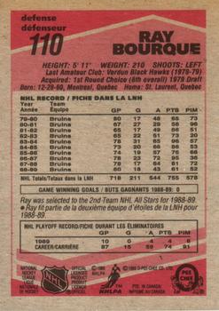 1989-90 O-Pee-Chee #110 Ray Bourque Back