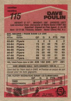 1989-90 O-Pee-Chee #115 Dave Poulin Back