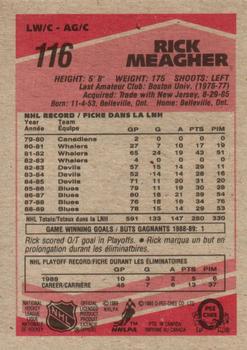 1989-90 O-Pee-Chee #116 Rick Meagher Back