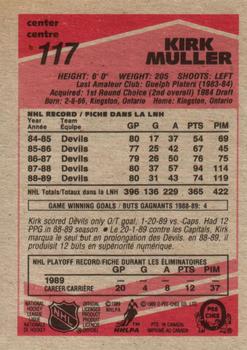 KIRK MULLER New Jersey DEVILS 1989-90 TOPPS HOCKEY CARD #117