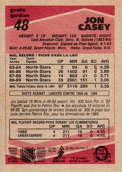1989-90 O-Pee-Chee #48 Jon Casey Back