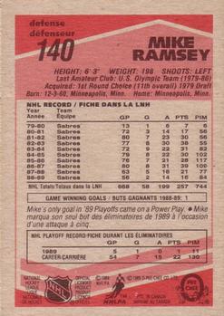 1989-90 O-Pee-Chee #140 Mike Ramsey Back