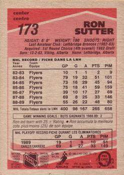 1989-90 O-Pee-Chee #173 Ron Sutter Back