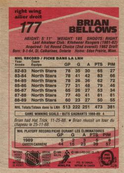 1989-90 O-Pee-Chee #177 Brian Bellows Back