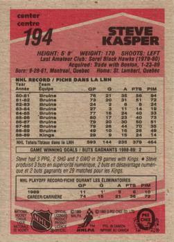 1989-90 O-Pee-Chee #194 Steve Kasper Back