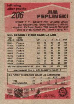 1989-90 O-Pee-Chee #206 Jim Peplinski Back