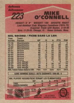 1989-90 O-Pee-Chee #223 Mike O'Connell Back