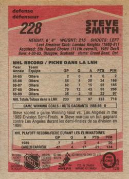 1989-90 O-Pee-Chee #228 Steve Smith Back