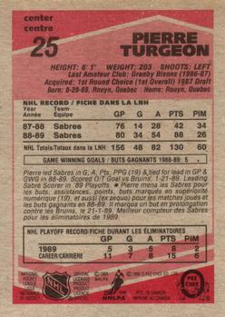 1989-90 O-Pee-Chee #25 Pierre Turgeon Back