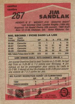1989-90 O-Pee-Chee #267 Jim Sandlak Back