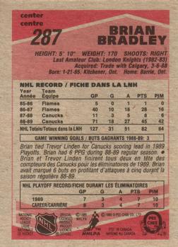 1989-90 O-Pee-Chee #287 Brian Bradley Back