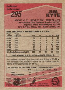 1989-90 O-Pee-Chee #295 Jim Kyte Back