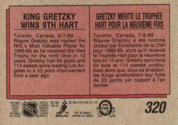 1989-90 O-Pee-Chee #320 Wayne Gretzky Back