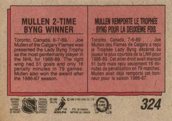 1989-90 O-Pee-Chee #324 Joe Mullen Back