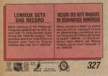 1989-90 O-Pee-Chee #327 Mario Lemieux Back
