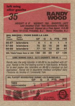 1989-90 O-Pee-Chee #35 Randy Wood Back