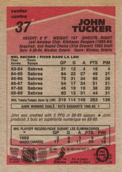 1989-90 O-Pee-Chee #37 John Tucker Back