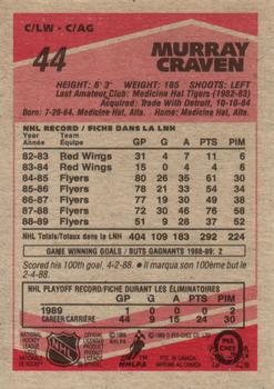 1989-90 O-Pee-Chee #44 Murray Craven Back