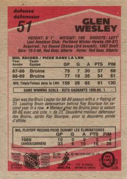 1989-90 O-Pee-Chee #51 Glen Wesley Back