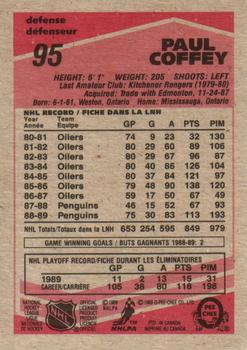 1989-90 O-Pee-Chee #95 Paul Coffey Back