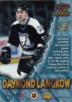 1997-98 Pacific Paramount - Dark Gray #174 Daymond Langkow Back