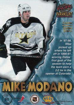 1997-98 Pacific Paramount - Emerald Green #60 Mike Modano Back