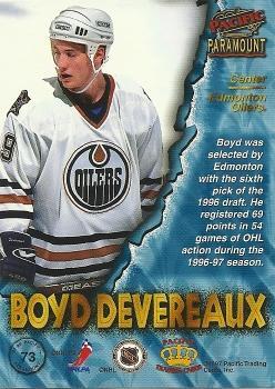 1997-98 Pacific Paramount - Emerald Green #73 Boyd Devereaux Back