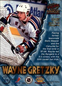1997-98 Pacific Paramount - Emerald Green #115 Wayne Gretzky Back