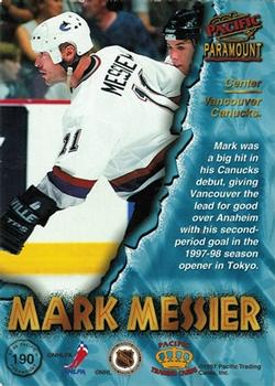 1997-98 Pacific Paramount - Emerald Green #190 Mark Messier Back