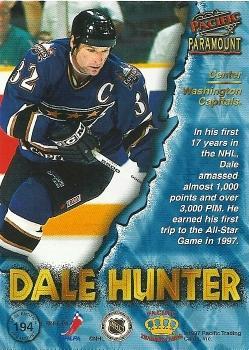 1997-98 Pacific Paramount - Emerald Green #194 Dale Hunter Back