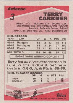 1989-90 Topps #3 Terry Carkner Back
