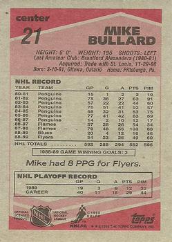 1989-90 Topps #21 Mike Bullard Back
