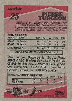 1989-90 Topps #25 Pierre Turgeon Back