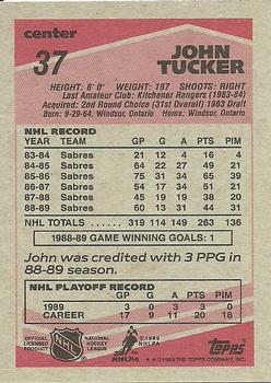 1989-90 Topps #37 John Tucker Back