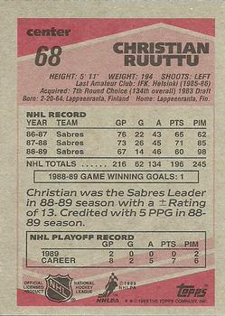 1989-90 Topps #68 Christian Ruuttu Back