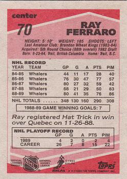 1989-90 Topps #70 Ray Ferraro Back