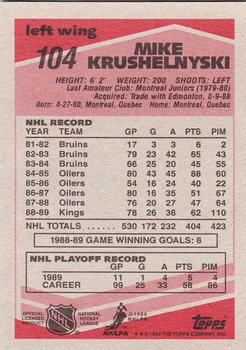 1989-90 Topps #104 Mike Krushelnyski Back