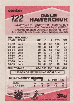 1989-90 Topps #122 Dale Hawerchuk Back