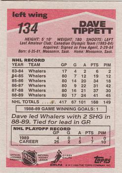 1989-90 Topps #134 Dave Tippett Back