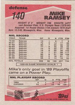1989-90 Topps #140 Mike Ramsey Back