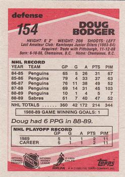 1989-90 Topps #154 Doug Bodger Back